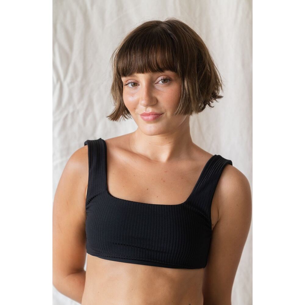 September Mason Top Black Eco Rib - S - Black